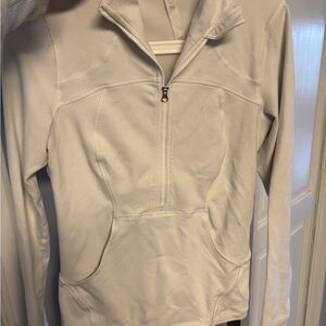 Lululemon White Quarter-Zip Pullover size 6